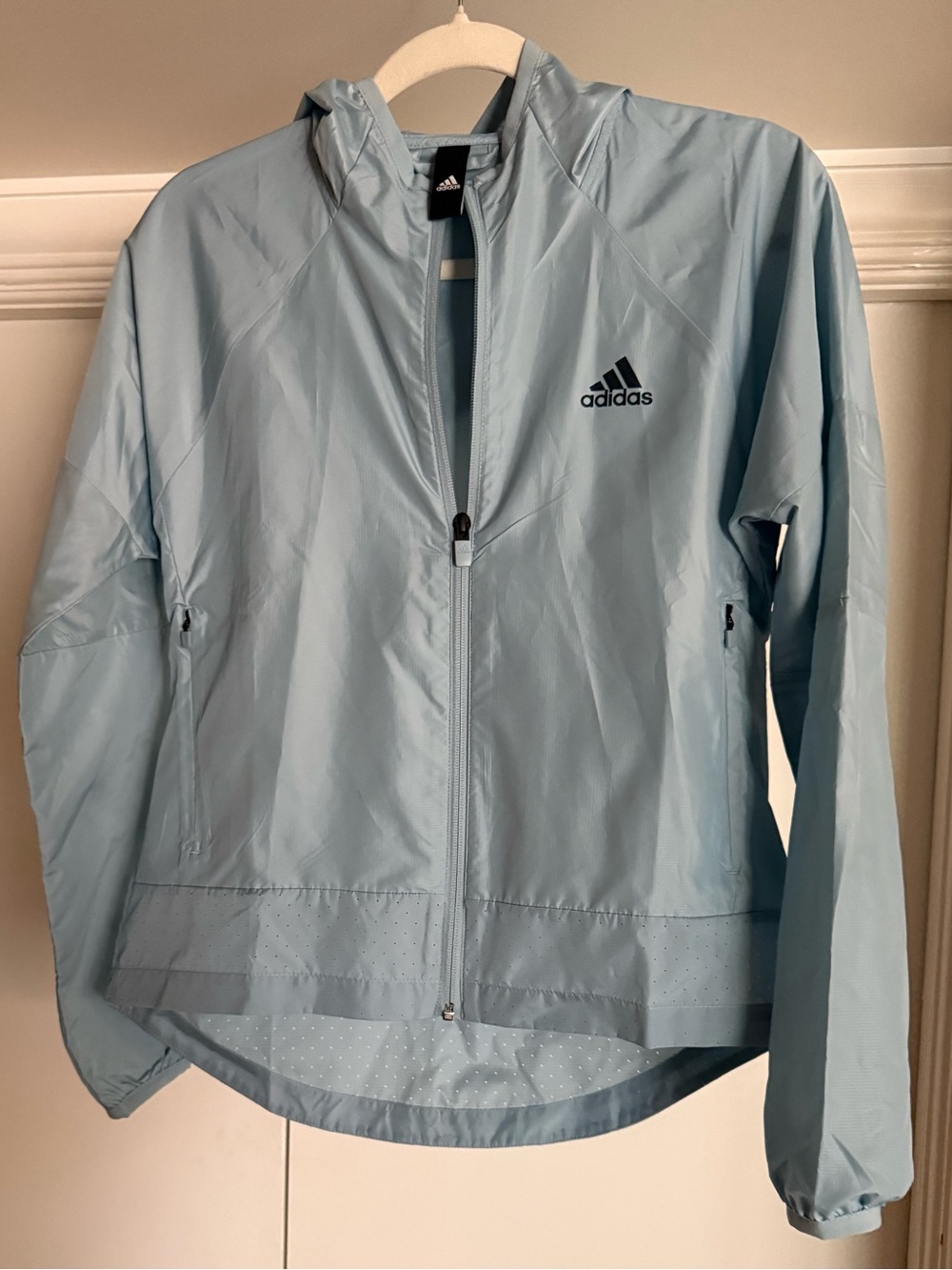 adidas Light Blue Hooded Athletic Jacket